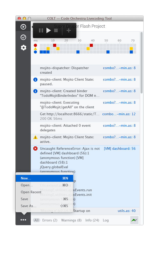 Code Orchestra COLT App GUI Desig — Log